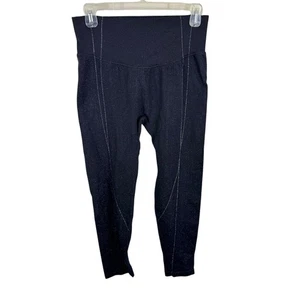 Victoria's Secret Skinny-Leggings schwarz silber schimmernd hoch geschnitten nahtlos Gr. L - Bild 1 von 6