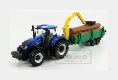 Burago New Holland T7.315 Tractor + Tree Forwarder And Wood 1:40 BU31655-525604 - Immagine 1 di 2