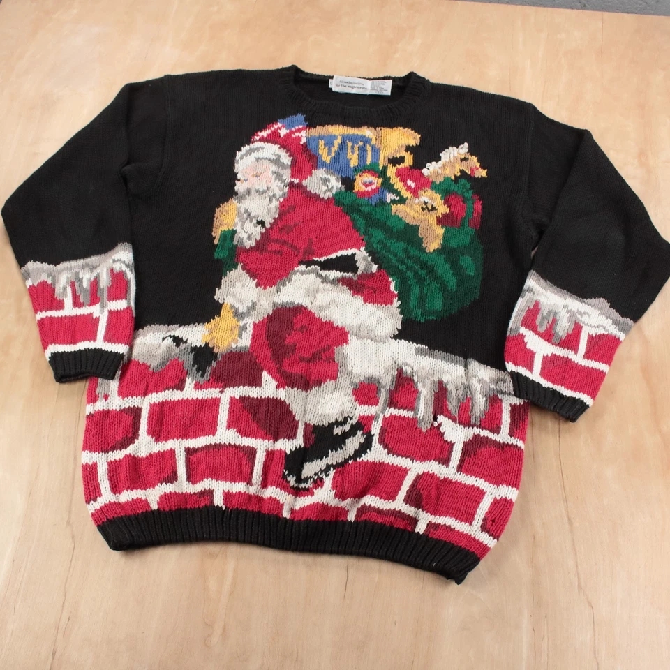 Suéter de Navidad de Papá Noel Ojo de Águila ALEXANDRA BARTLETT de Colección Años 90 Etiqueta GRANDE Foto 1 de 4