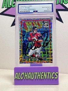 MATT RYAN SIGNED 2018 OPTIC MVP LASER VELOCITY PRIZM PSA CASE HIT AUTO FALCONS - Picture 1 of 2