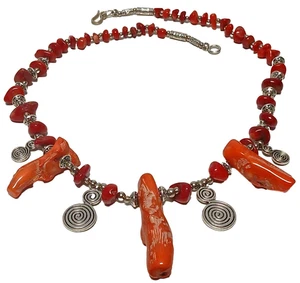 Handmade Moroccan African Berber Coral  Beaded Artisan  Ethnic Jewelry - Picture 1 of 3
