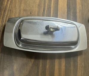 MCM Vintage Silver Plated Butter Dish With Lid And Glass Insert - Picture 1 of 6