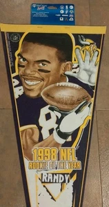 Minnesota Vikings Randy Moss Pennant Vintsge 90s New Deadstock RARE Vtg - Imagen 1 de 4