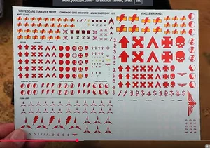 Hoja de transferencia de patrulla de combate cicatrices blancas Storm Lords Warhammer 40K Marines espaciales - Imagen 1 de 2