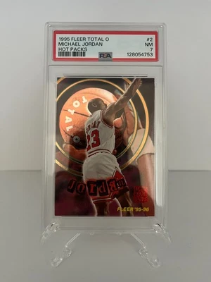 1995 Fleer #2 Майкл Джордан "Total O" Hot Packs HOF карта - PSA 7 (почти как новая) - Изображение 1 из 2