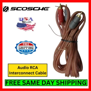 Scosche Audio RCA Cable Interconnect Connector Gold Plated 12ft Clear Color Kit - Picture 1 of 6