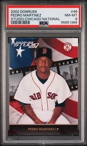 2002 DONRUSS STUDIO CHICAGO NATIONAL #46 PEDRO MARTINEZ #2/5 PSA 8 NM-MT POP 1 - Picture 1 of 2
