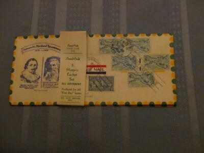 US # 984 Annapolis 3 C Set Of 5 Pent Arts Cachet Spec Del FDC W/Label  #10  - Image 1 of 4