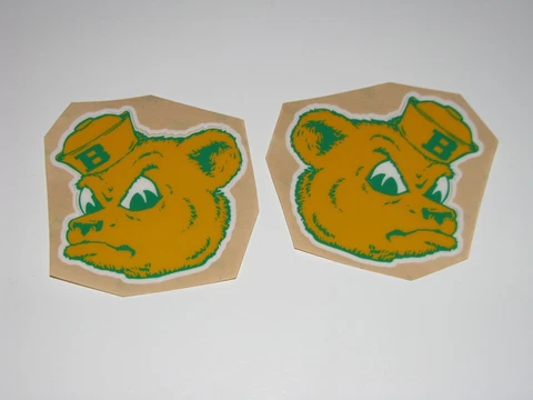 BAYLOR BEARS Vintage Football Helmet Decals (1) Pair FULL Size 3M 20MIL Cover