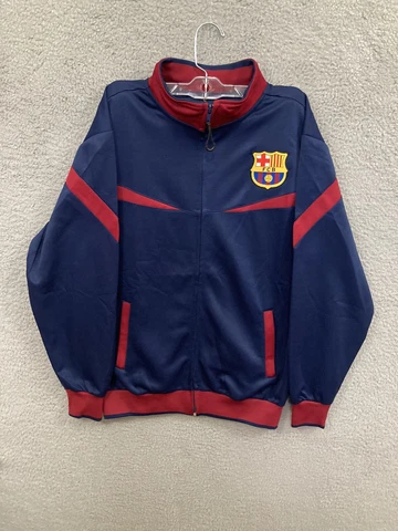 FC Barcelona Jacket Mens Small Blue Red Full Zip Track Futbol Soccer Barca FCB Cover