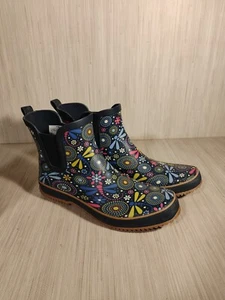 Western Chief Waterproof Chelsea Blue Dragonfly Rubber Rainboots Size 9 - Picture 1 of 8