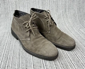 Quality Manufacturing Co Mens 11 Light Gray Leather Suede Chukka Ankle Boots - Picture 1 of 19