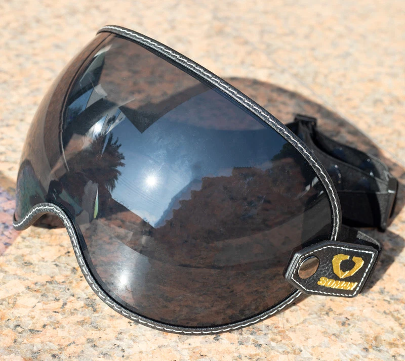 Motorcycle Helmet Retro Face Shield Visor Lens Sunglasses Goggles Mask Foto 1 de 4