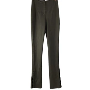 Zara Hose Damen olivgrün Gr. XS geteilter Saum hohe Taille Karriere Freizeit gebraucht, in einwandfreiem Zustand - Bild 1 von 9