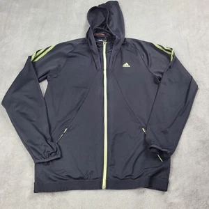 Adidas Hoodie Sweatshirt adult Sz Medium Black Yellow Stripes RN# 88387 - Picture 1 of 17