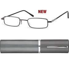  leichte Lesehilfe für Herren und Damen Lesebrille silber + Etui 1,0 bis 3,5 Neu