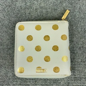 Kikki K Cream & Gold Polka dot Small Zip Around Wallet Card Holder Money - Picture 1 of 17