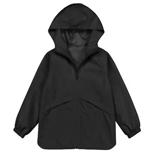 Boys Girls Rain Jacket Waterproof lined Hooded RainCoats Windbreaker 12-13T B... - Picture 1 of 6