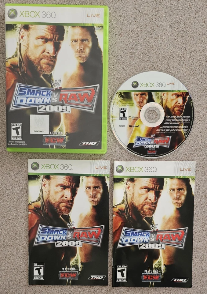 WWE Smackdown Vs Raw 2009 (Xbox 360, 2008) Complete With Manual CIB Wrestling - Image 1 of 4