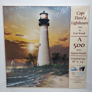 Sunsout 2019 Cape Florida Lighthouse by Artist Tom Wood 500 Piece Lighthouses
