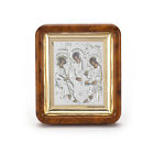 Heilige Dreifaltigkeit Ikone in Rahmen mit Plexiglass 7x6cm christlich 11068