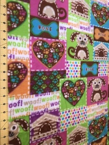 Puppy Patch 53” X 60” Fleece fabric #159 - Picture 1 of 1