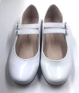 Little Girls 12m White Patent Leather Shoes Christie & Jill Dahlia Mary Jane EUC - Picture 1 of 10