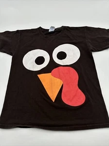 Gildan Thanksgiving T-Shirt Youth Boy Small Brown Graphic Print ..#18552 - Picture 1 of 7