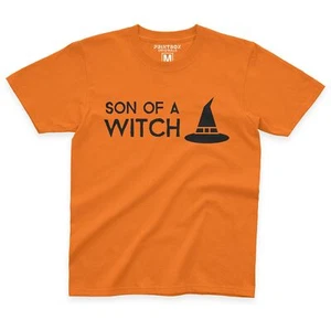 Son of a Witch Funny Halloween Tshirts Mum Mom Boys Ghost T Shirt Top Fall Cute - Picture 1 of 15