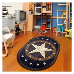 Texas Western Star rustikales Cowboydekor braun schwarz oval Bereich Teppich 800 - Bild 1 von 1