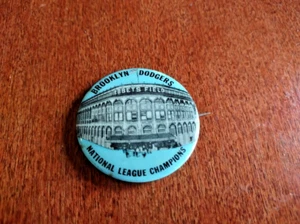 1953 Original PIN Pinback  Brooklyn Dodgers Ebbets Field 1 3/4" Diameter - Picture 1 of 3