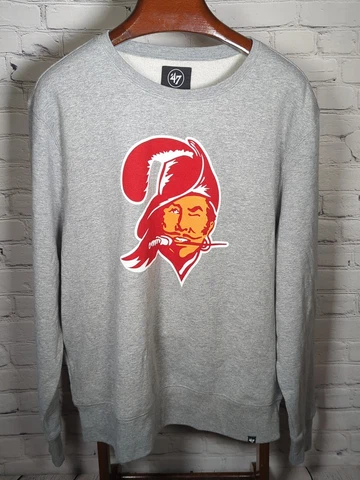 Tampa Bay Buccaneers Throwback NFL '47 Gray Men's Crew Sweatshirt Adult 2XL Cover