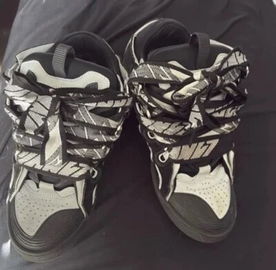 Lanvin Curb Zigzag Low-Top Sneakers Designer Casual Tennis Shoes, Size 45 - Image 1 of 4