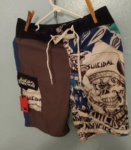 VANS x. SUICIDAL TENDENCIES official board shorts size 28 Very Rare  - Picture 1 of 8