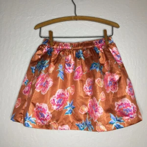 NWT Gymboree Taffeta Skirt Holiday Party Girl SZ 10-12 Floral Pocket Orange Pink - Picture 1 of 8