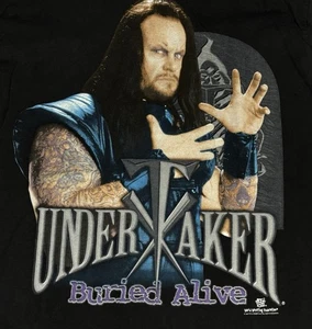 Vintage Shirt Undertaker 1998 WWF Wrestling Men’s XL Tultex Black Buried Alive - Picture 1 of 9