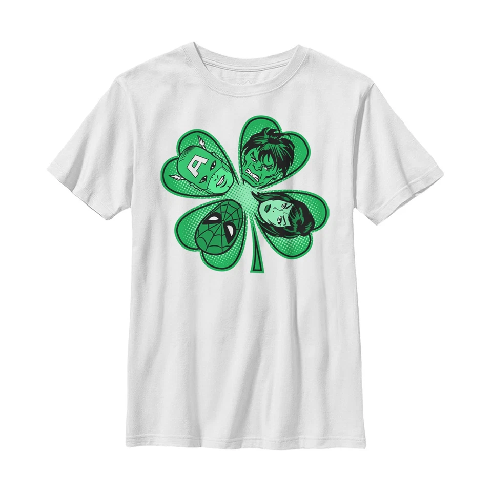 Boy's Marvel St. Patrick's Day Hero Four-Leaf Clover T-Shirt - Image 1 of 1