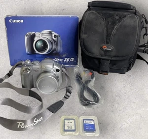Canon PowerShot S2 IS optischer Zoom Digitalkamera Teile mit Tasche & Box SD-Karten - Bild 1 von 10
