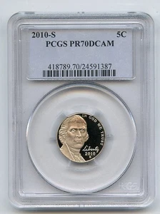 2010 S 5C Jefferson Nickel PCGS PR70DCAM - Picture 1 of 1