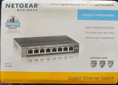 Netgear GS108Ev3 8-Port SMART MANAGED PLUS SWITCH - Image 1 of 2