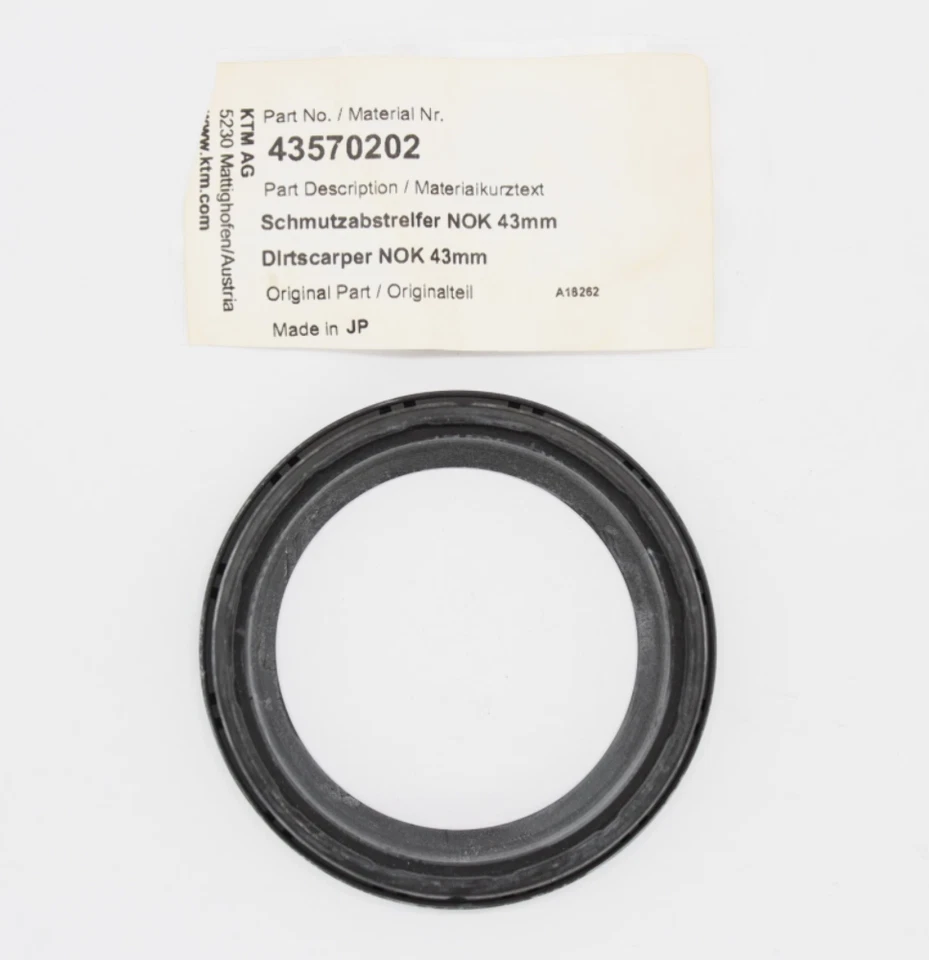 NOS KTM 85 105 SX 1190 RC8 640 Duke 正品除尘器密封 43 毫米 43570202 — 第 1/1 张图片