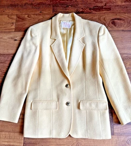 Vintage Pendleton 100% Virgin Wool Blazer Size 6 Yellow Old Money Dark Academia - Picture 1 of 7