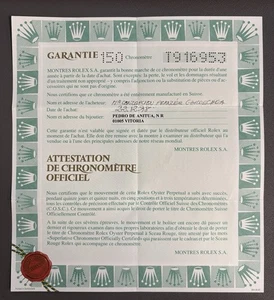 Rolex Certificate Cosmograph Daytona Zenith Stainless Steel 16520 T916953 1997 - Picture 1 of 9
