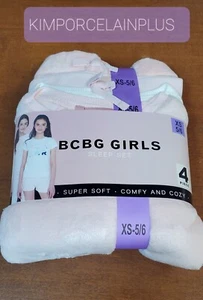 BCBG Girls Kids SLEEP SET Super Soft Comfy 4 Pieces PINK Size XS ( 5/6 ) NEW - Picture 1 of 2