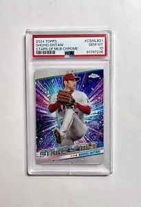SHOHEI OHTANI 2024 Topps Chrome Stars of MLB #CSMLB21 PSA 10 Gem Mint Insert - Bild 1 von 4