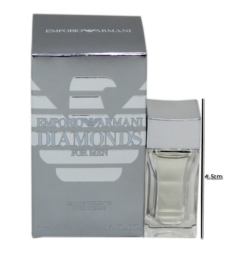 EMPORIO ARMANI DIAMONDS 男式 EAU DE TOILETTE SPLASH 4 毫升/0.14 盎司 迷你 — 第 1/1 张图片