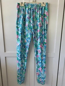 Lilly Pulitzer Maia Animal Print Leggings Girls Large 14T Blue dog cat puppy - Picture 1 of 5