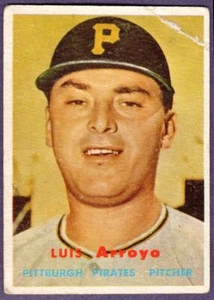 1957 Topps Crease Luis Arroyo Pittsburgh Pirates #394 - Bild 1 von 2