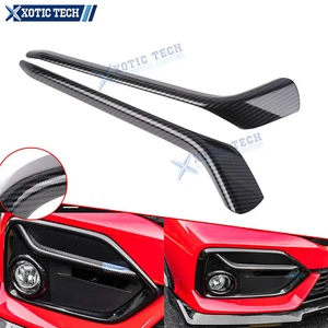 For Civic Hatchback 20-21 Front Fog Lamp Strip Cover Carbon Pattern Trim Molding - Picture 1 of 11