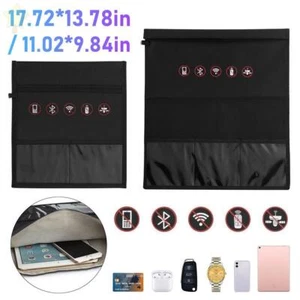 Large Faraday Bag Cell Phone Wallet Blocker RFID Signal Blocking Shielding Pouch - Photo 1 sur 10